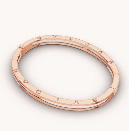 [Lumi Jewels]ZERO 1 PINK GOLD WITH WHITE CERAMIC BRACELET