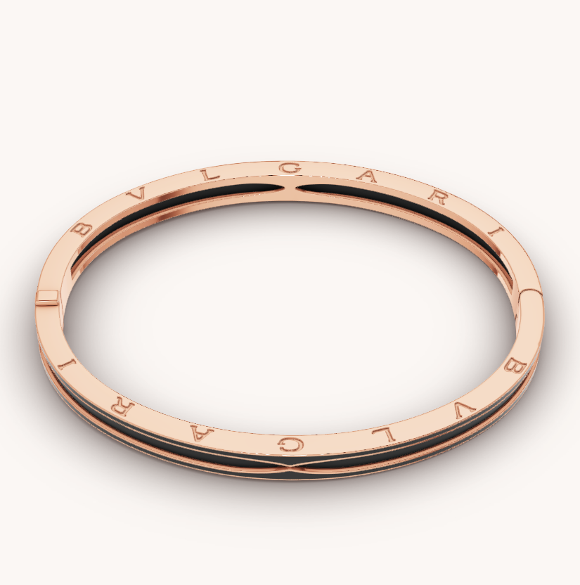[Lumi Jewels]ZERO 1 PINK GOLD WITH MATTE BLACK CERAMIC BRACELET