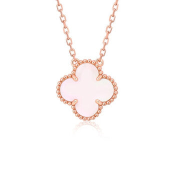 [Lumi Jewels]CLOVER 15MM PINK MOTHER-OF-PEARL SINGLE FLOWER NECKLACE
