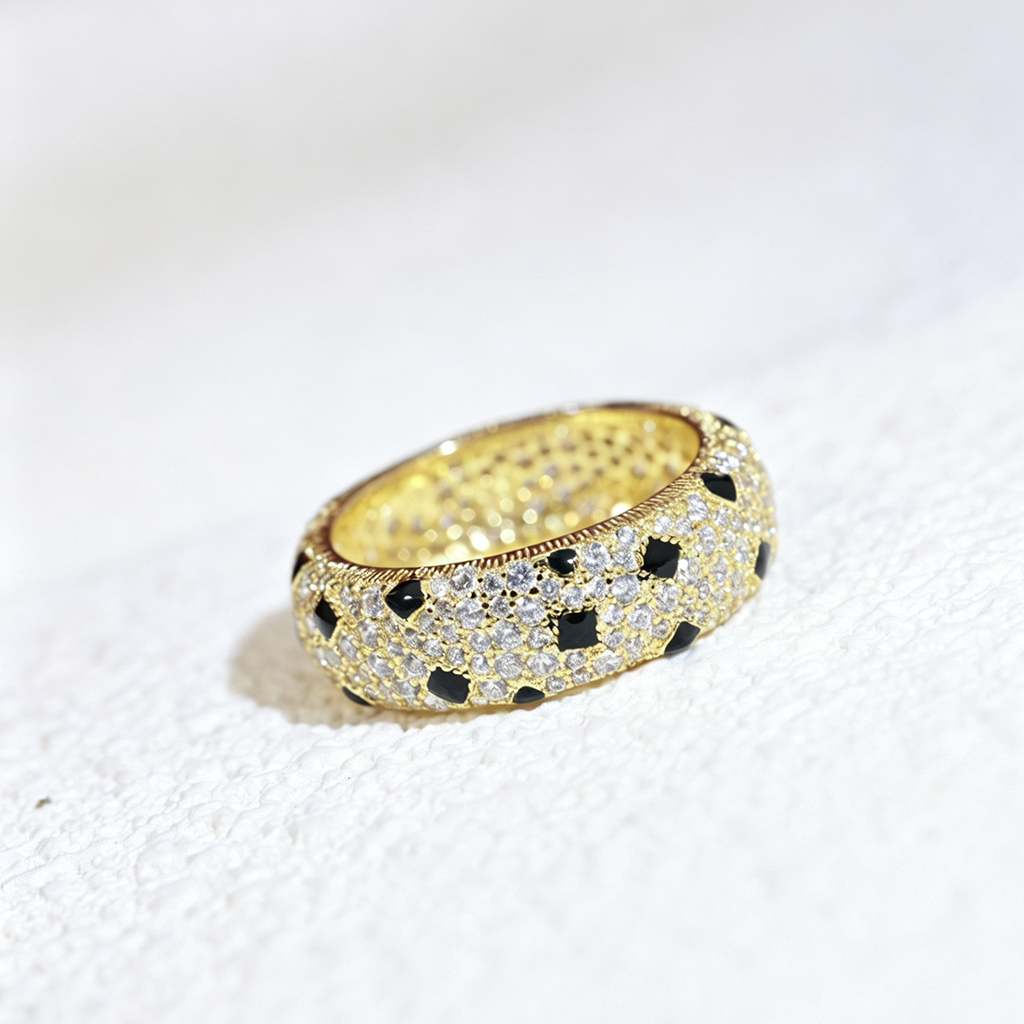 [Lumi Jewelery]PANTHERE SPOTTED FULL DIAMOND RING