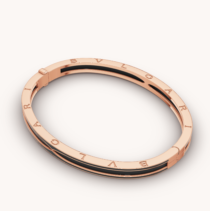 [Lumi Jewels]ZERO 1 PINK GOLD WITH MATTE BLACK CERAMIC BRACELET