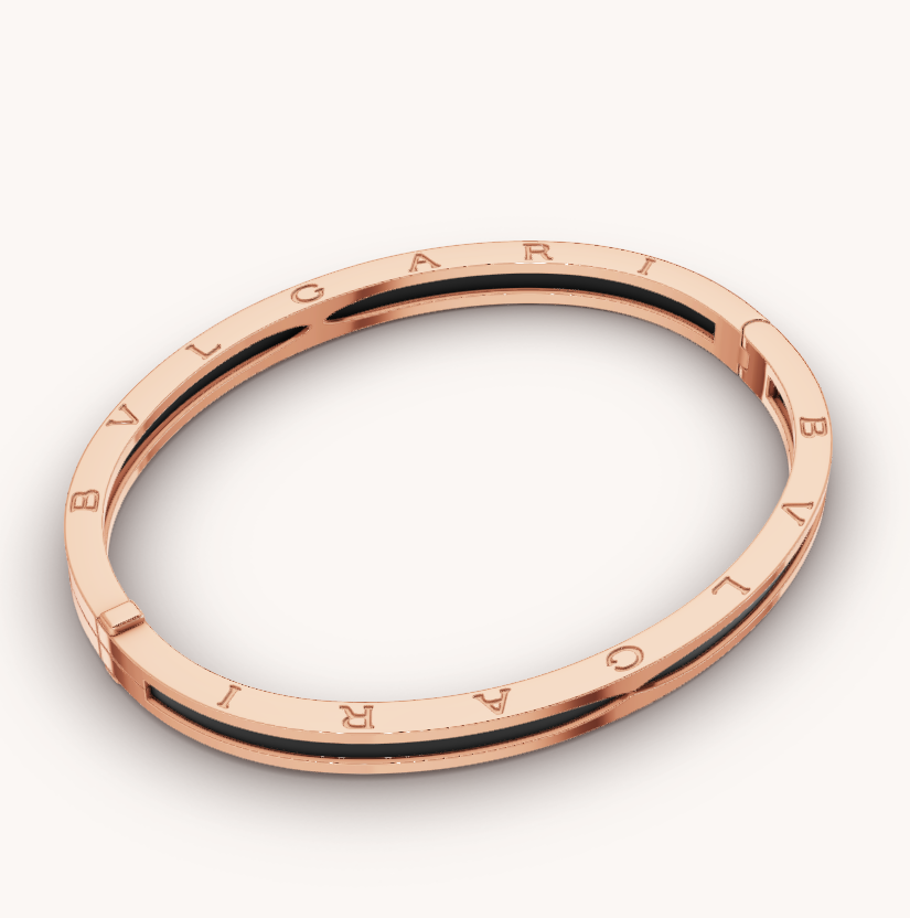 [Lumi Jewels]ZERO 1 PINK GOLD WITH BLACK CERAMIC BRACELET