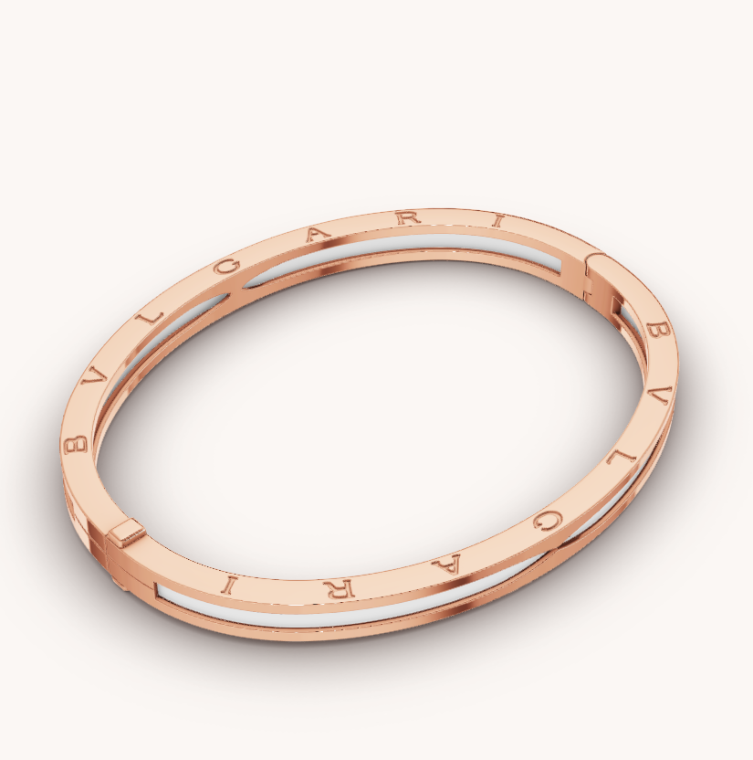 [Lumi Jewels]ZERO 1 PINK GOLD WITH WHITE CERAMIC BRACELET