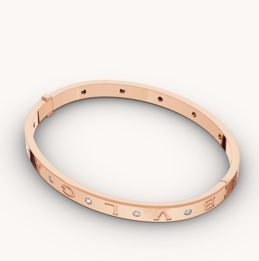 [Lumi Jewels]ZERO 1 PINK GOLD 12 DIAMONDS BRACELET