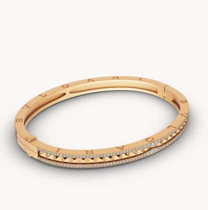 [Lumi Jewels]ZERO 1 SPIRAL AND PAVED DIAMOND GOLD BRACELET