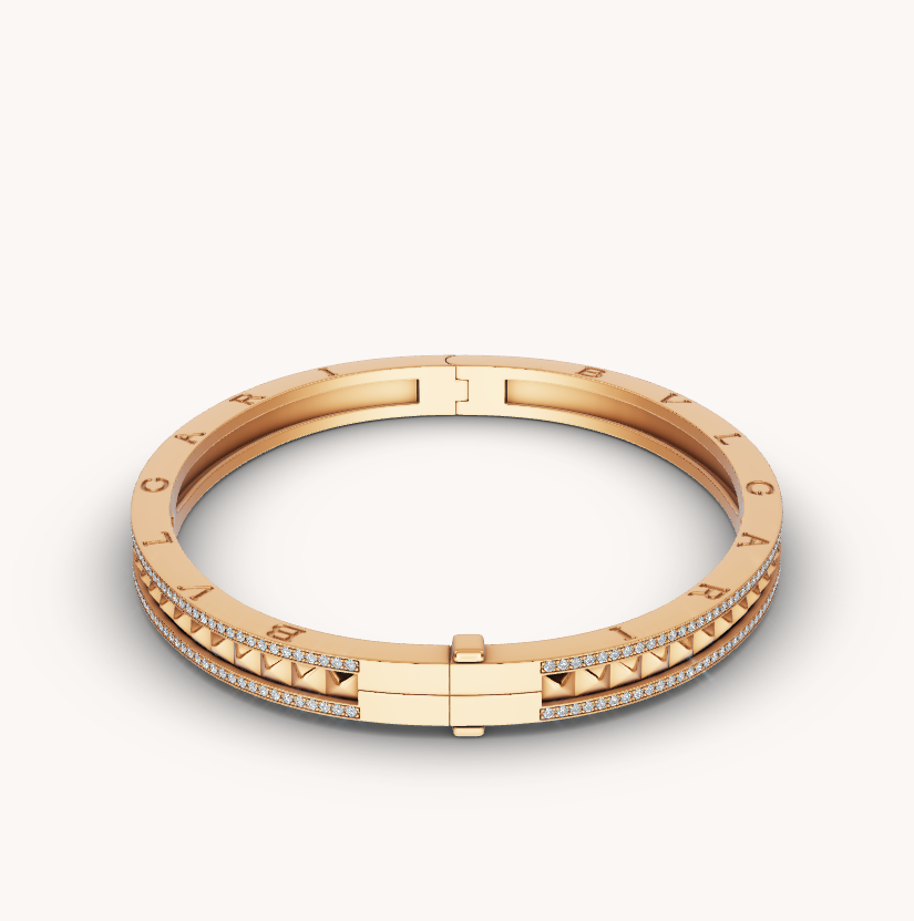 [Lumi Jewels]ZERO 1 SPIRAL AND PAVED DIAMOND GOLD BRACELET