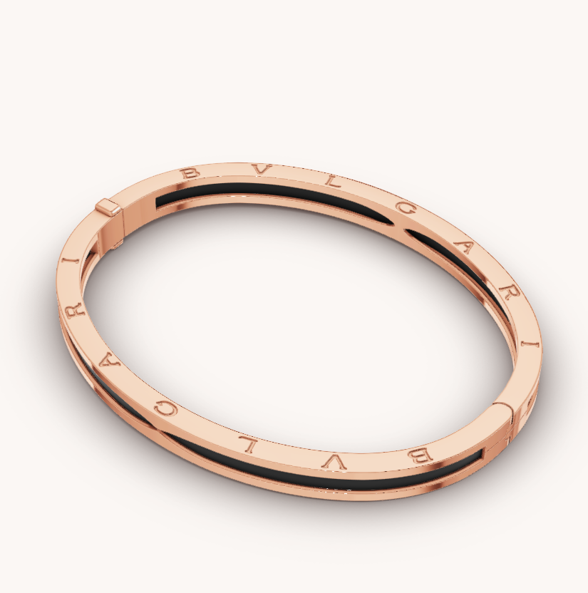 [Lumi Jewels]ZERO 1 PINK GOLD WITH BLACK CERAMIC BRACELET