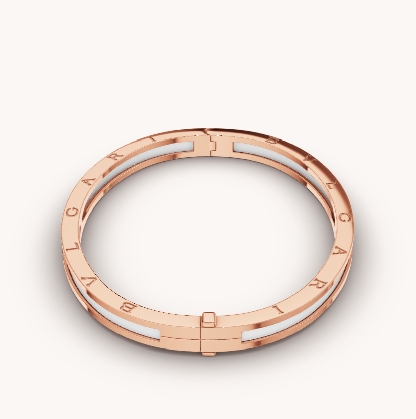[Lumi Jewels]ZERO 1 PINK GOLD WITH WHITE CERAMIC BRACELET