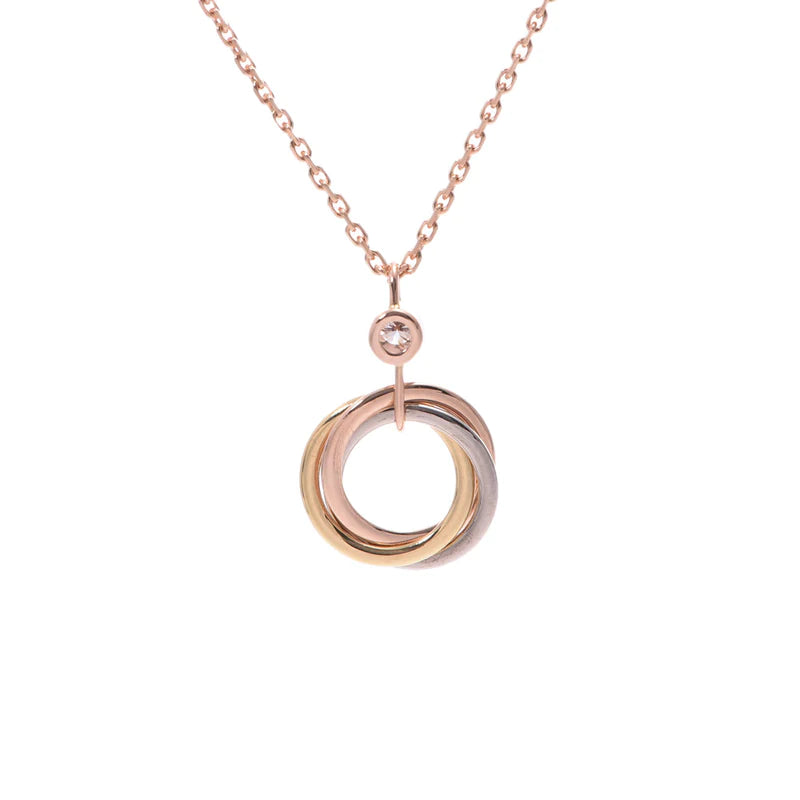 [Lumi Jewels]TRINITY SILVER GOLD PINK GOLD NECKLACE