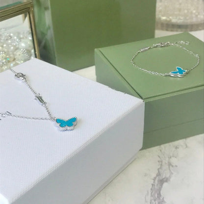 [Lumi Jewels]BUTTERFLY TURQUOISE BUTTERFLY BRACELET SILVER