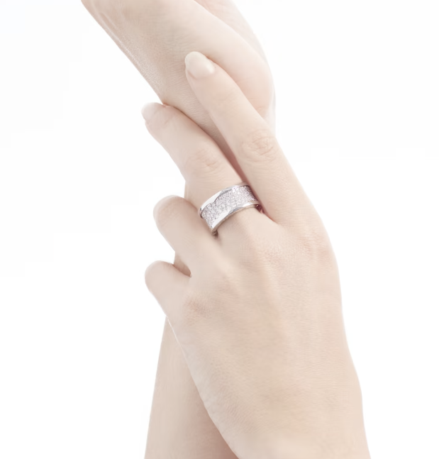 [Lumi Jewels]ZERO 1 WITH PAVED DIAMONDS ON THE SPIRAL RING