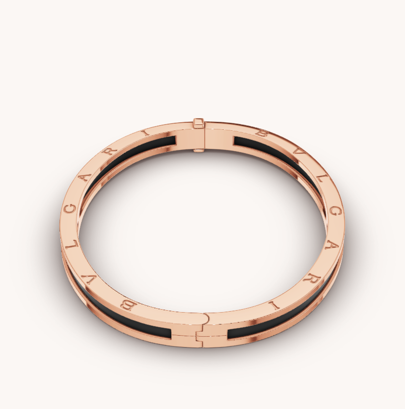 [Lumi Jewels]ZERO 1 PINK GOLD WITH BLACK CERAMIC BRACELET