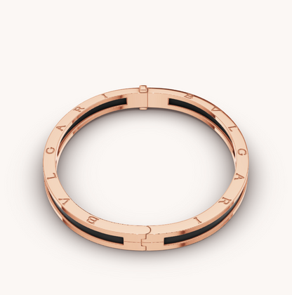 [Lumi Jewels]ZERO 1 PINK GOLD WITH BLACK CERAMIC BRACELET