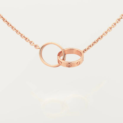 [Lumi Jewelery]LOVE DOUBLE RING NECKLACE