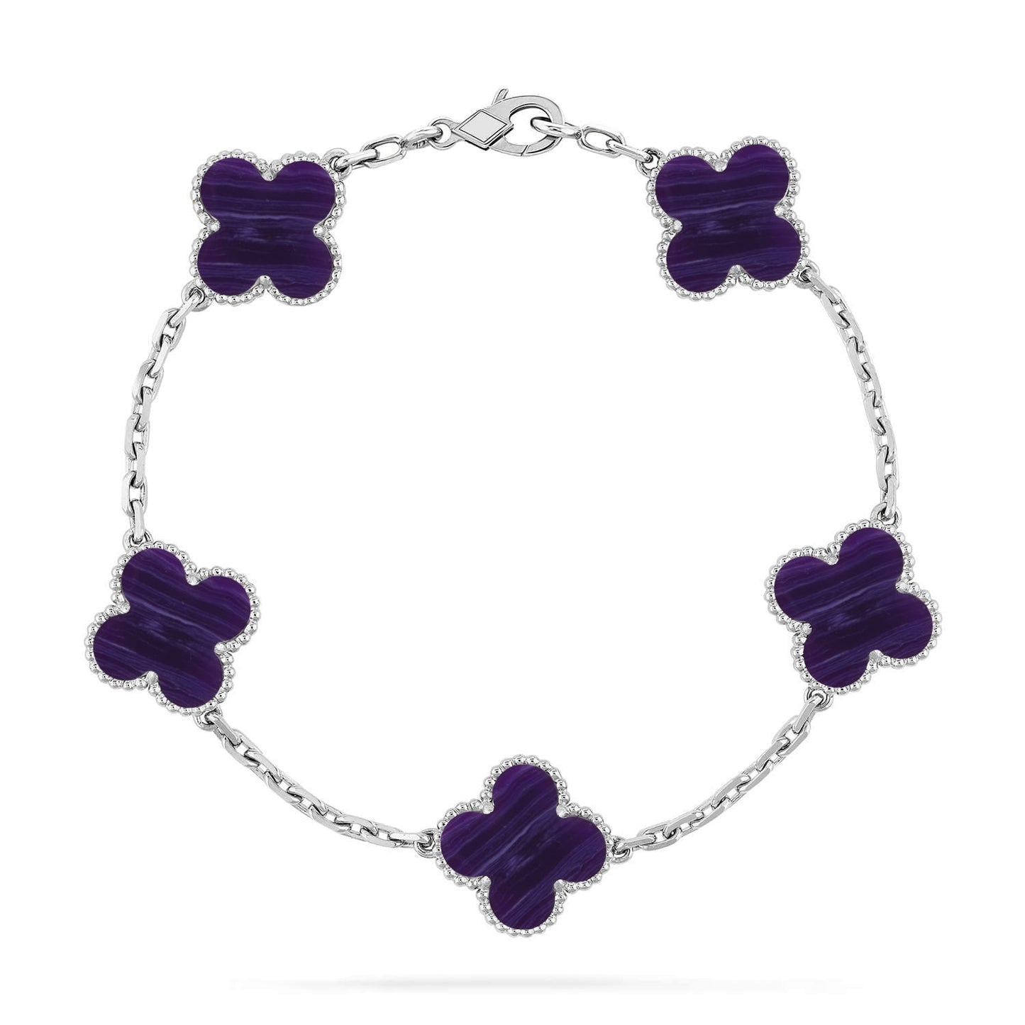 [Lumi Jewels]CLOVER 5 MOTIF PURPLE STRIPES BRACELET COLLECTION