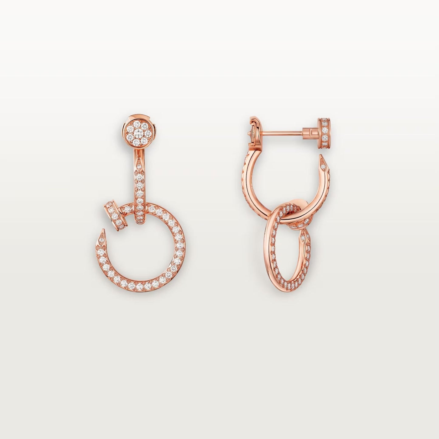 [Lumi Jewelery]JUSTE FULL DIAMOND DOUBLE EARRINGS