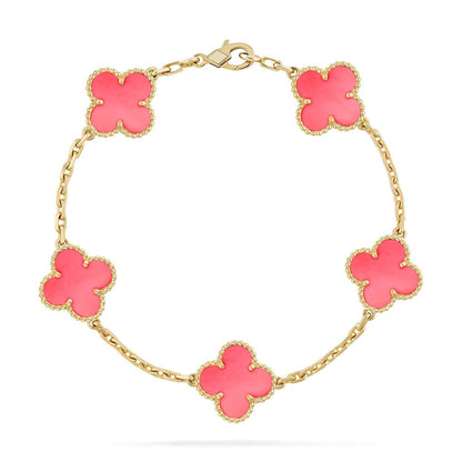 [Lumi Jewels] CLOVER 5 MOTIFS  PINK MOP BRACELET COLLECTION