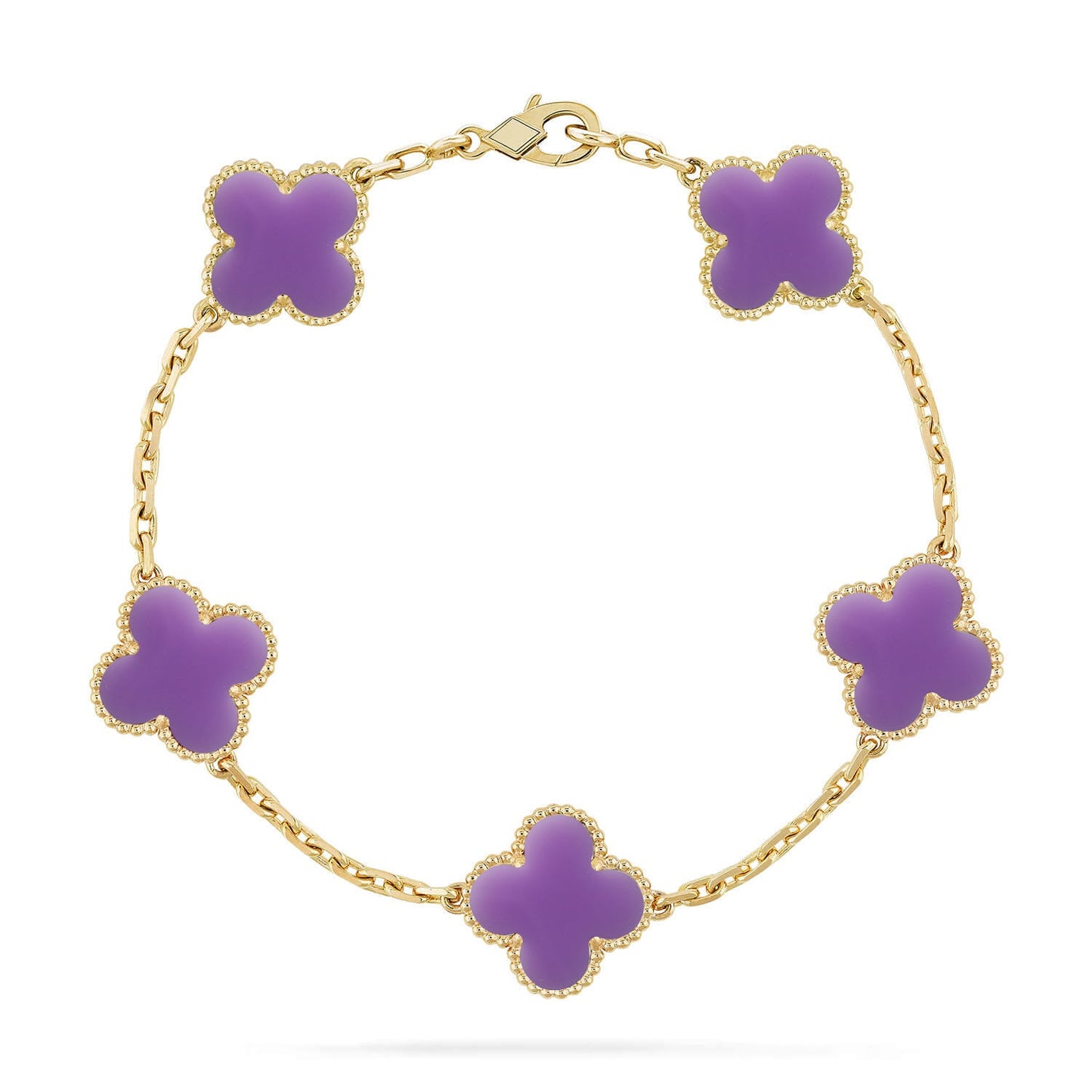 [Lumi Jewels]CLOVER 5 MOTIF LIGHT PURPLE BRACELET COLLECTION