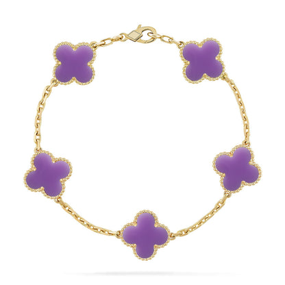 [Lumi Jewels]CLOVER 5 MOTIF LIGHT PURPLE BRACELET COLLECTION