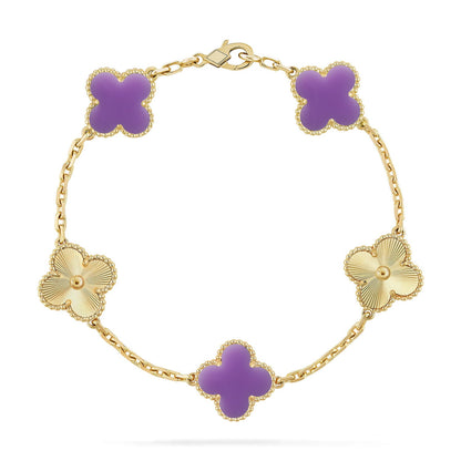 [Lumi Jewels]CLOVER 5 MOTIF LIGHT PURPLE BRACELET COLLECTION