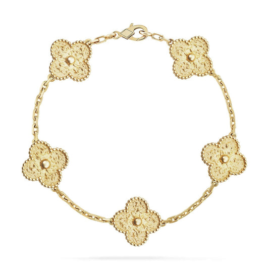 [Lumi Jewels]BRACELET BRONZANT TRÈFLE 5 MOTIFS