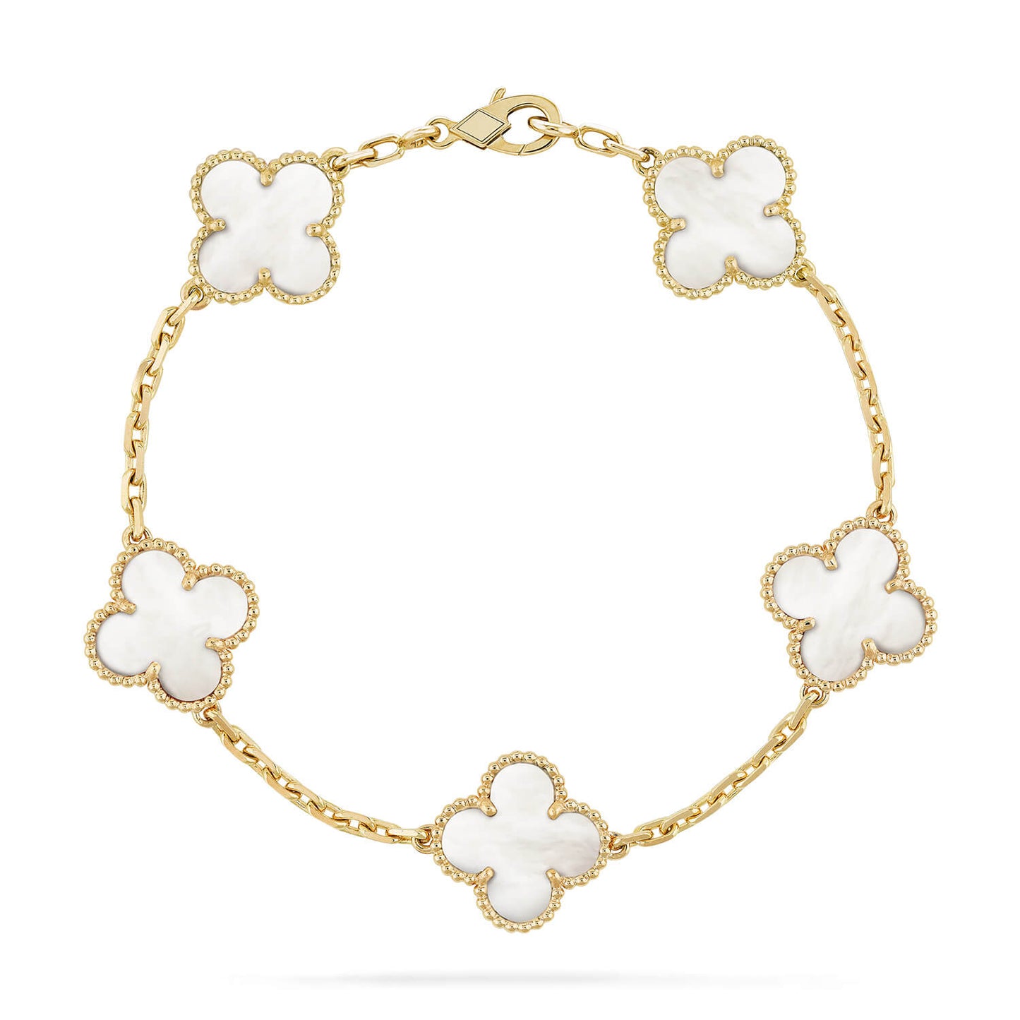 [Lumi Jewels]CLOVER  5 MOTIF WHITE MOP BRACELET
