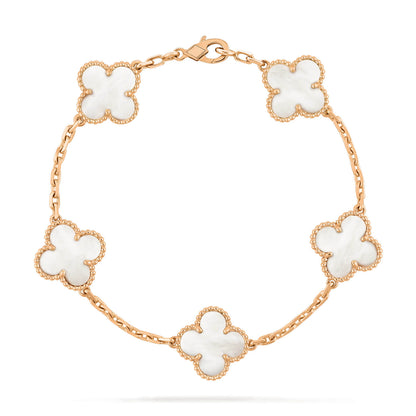 [Lumi Jewels]CLOVER  5 MOTIF WHITE MOP BRACELET