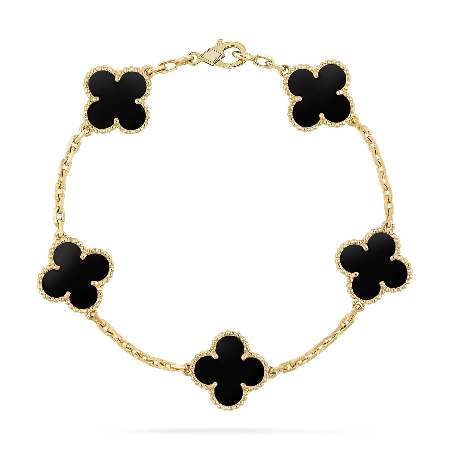 [Lumi Jewels]CLOVER  5 MOTIFS BLACK ONYX BRACELET