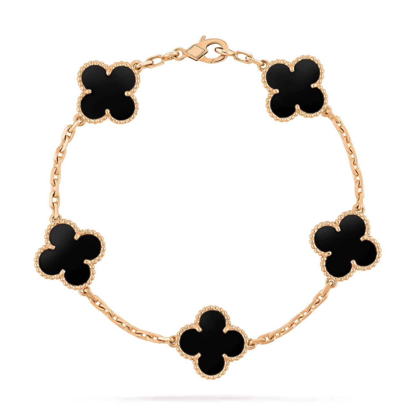 [Lumi Jewels]CLOVER  5 MOTIFS BLACK ONYX BRACELET