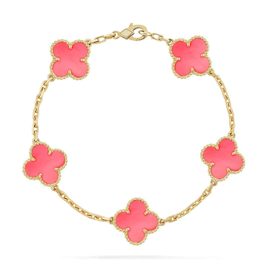 [Lumi Jewels]CLOVER 5 PINK MOP BRACELET