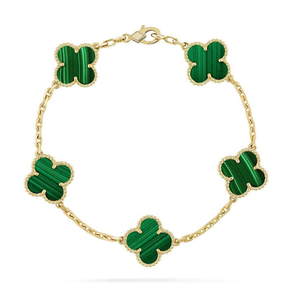 [Lumi Jewels]CLOVER 5 MOTIFS MALACHITE BRACELET