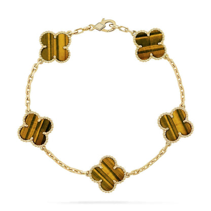 [Lumi Jewels]CLOVER  5 MOTIFS TIGER EYE BRACELET