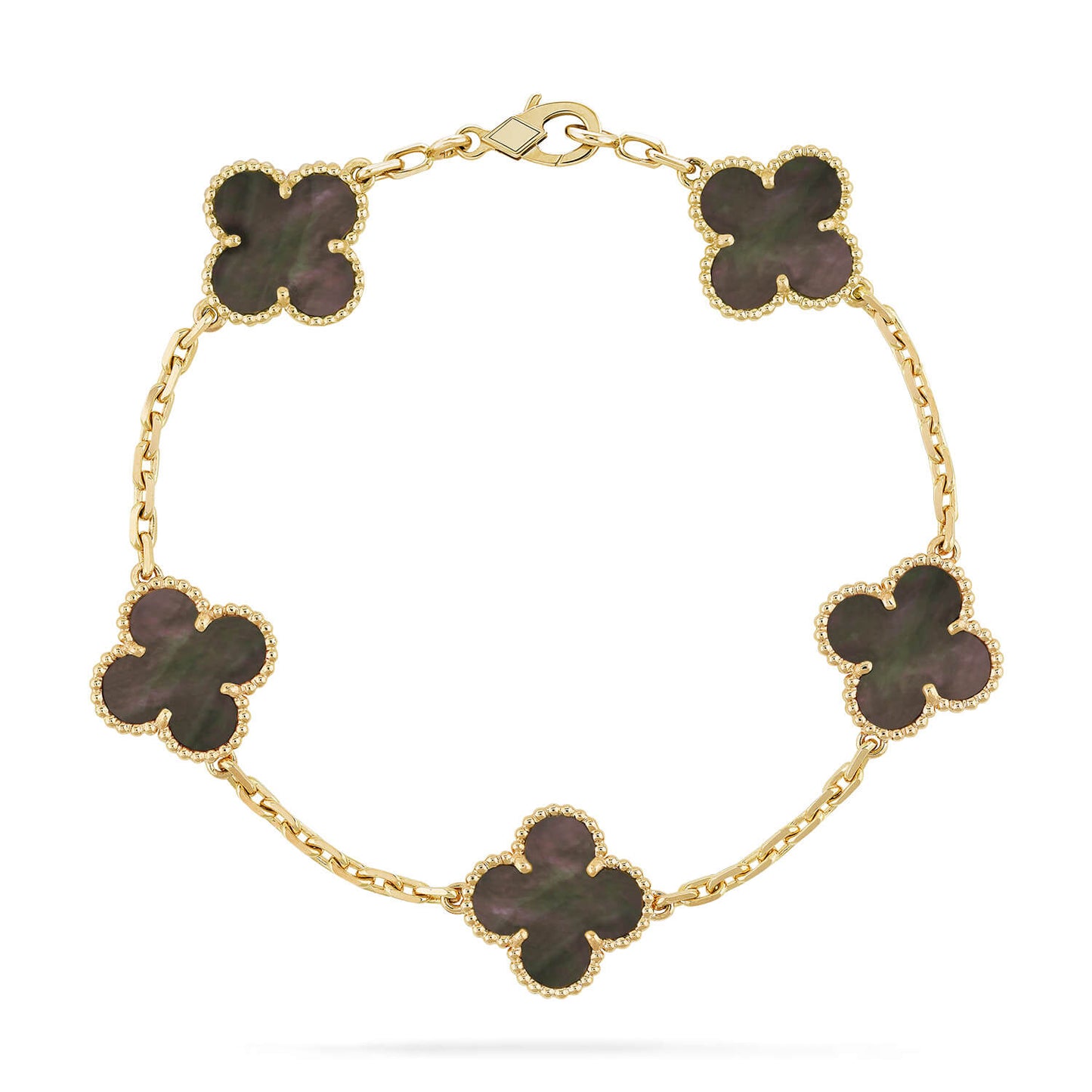[Lumi Jewels]BRACELET TRÈFLE 5 MOTIFS NACRE GRISE