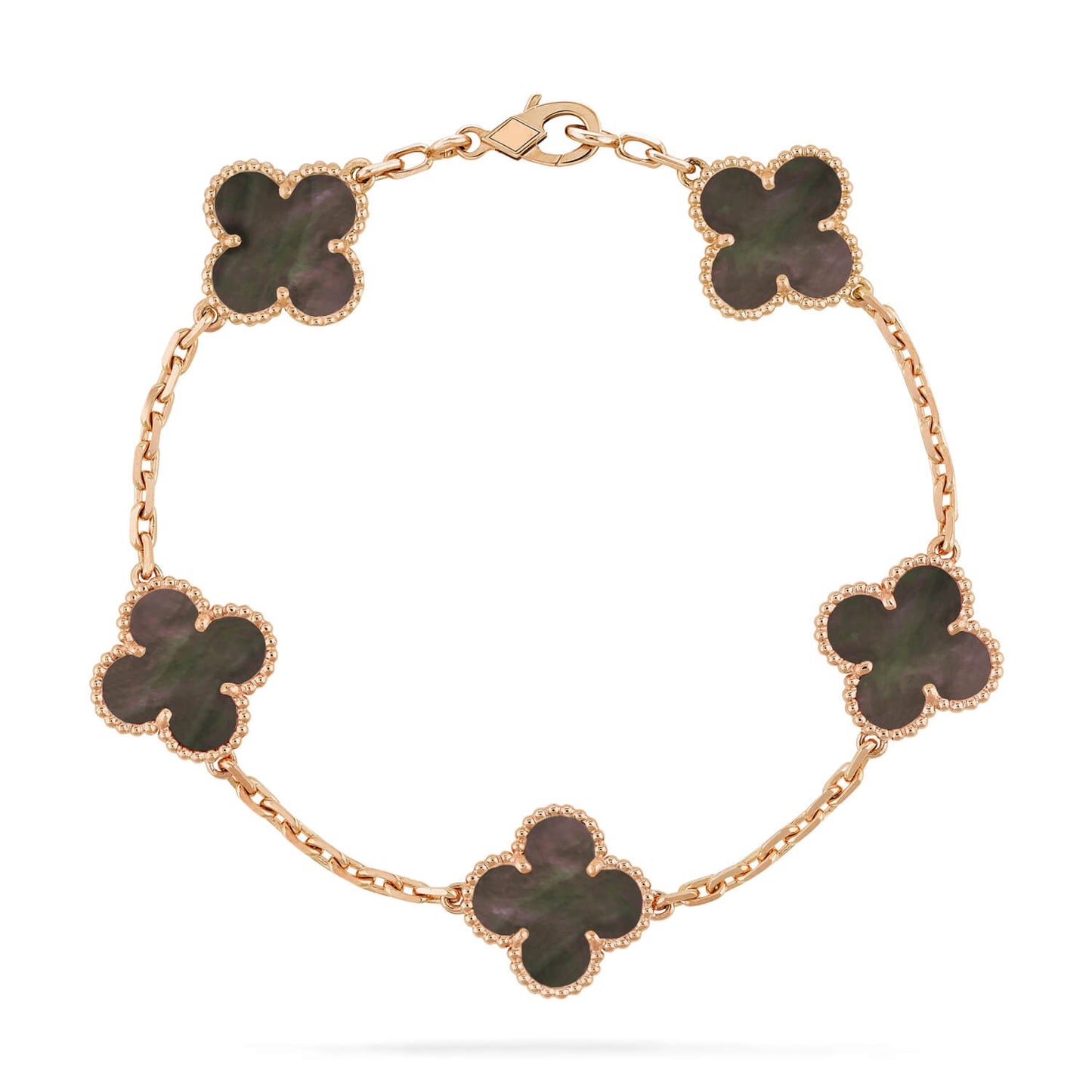 [Lumi Jewels]BRACELET TRÈFLE 5 MOTIFS NACRE GRISE