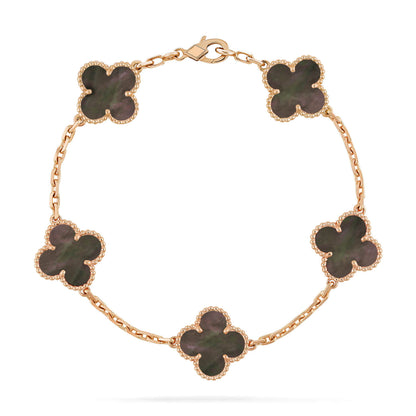 [Lumi Jewels]BRACELET TRÈFLE 5 MOTIFS NACRE GRISE