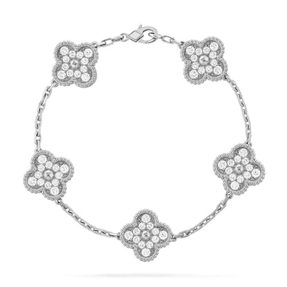 [Lumi Jewels]CLOVER 5 MOTIFS  DIAMOND BRACELET SILVER