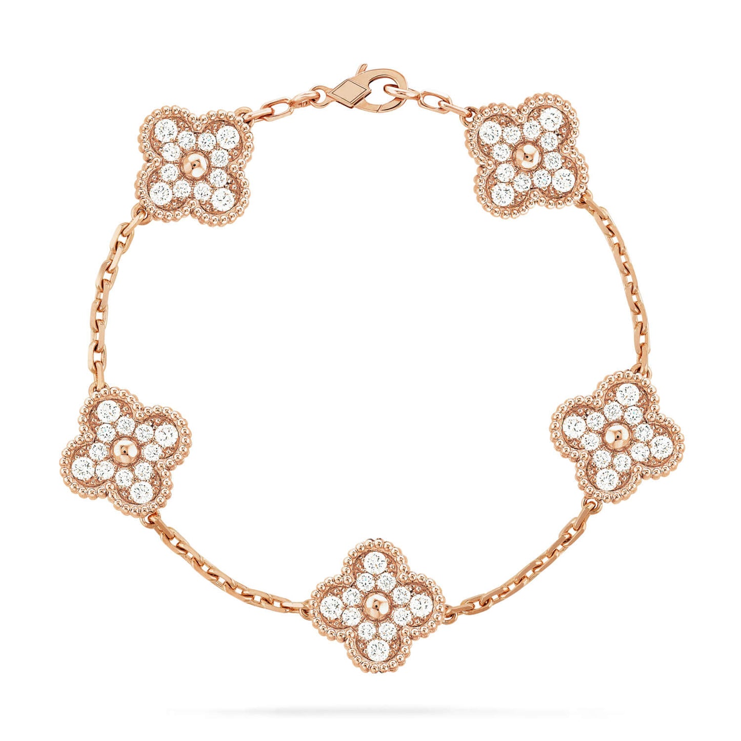 [Lumi Jewels]BRACELET TRÈFLE 5 MOTIFS ENTIÈREMENT SERTI DE DIAMANTS