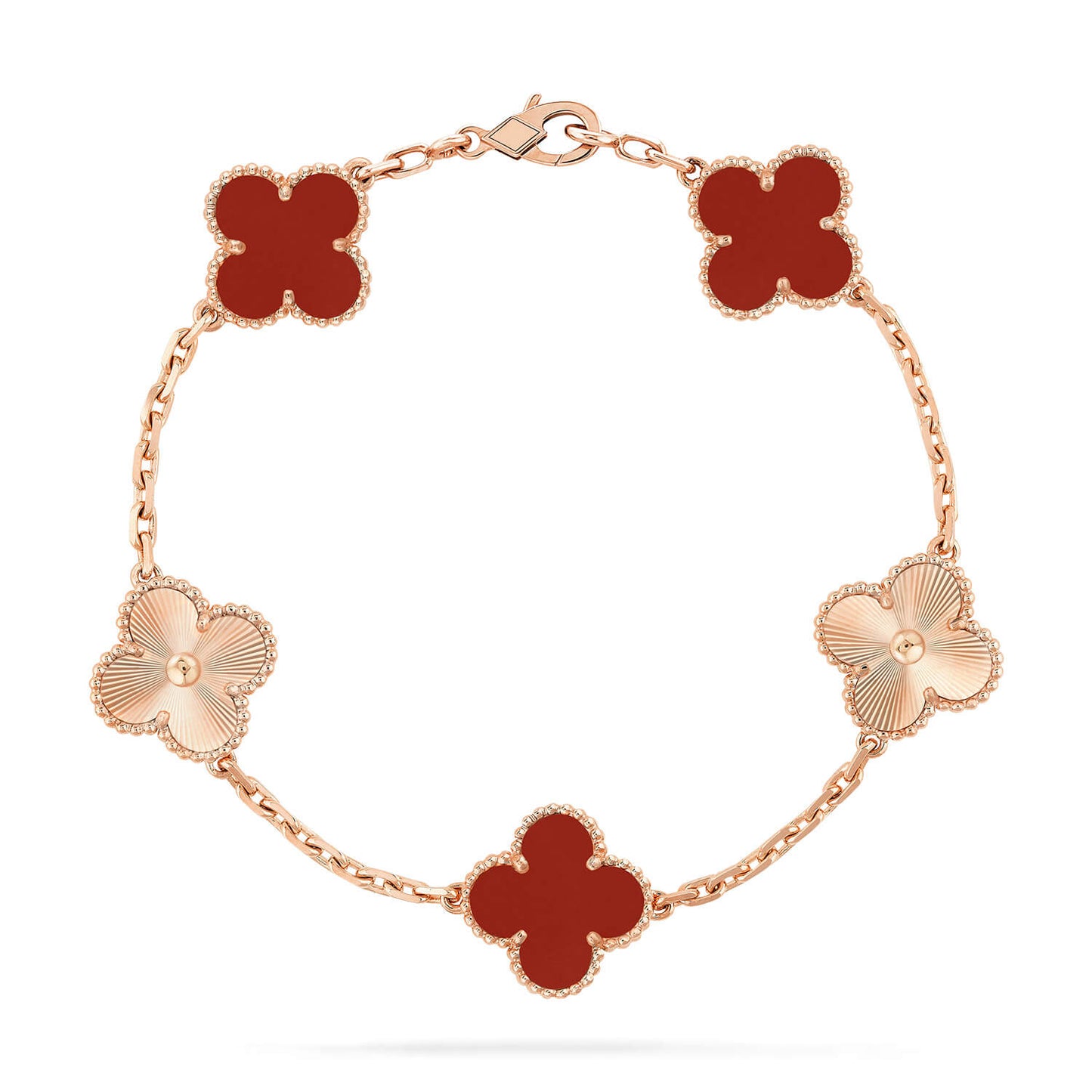 [Lumi Jewels]CLOVER  5 MOTIFS CARNELIAN GOLD BRACELET