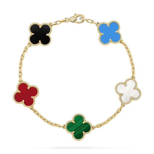[Lumi Jewels]CLOVER 5 MOTIFS MULTICOLOR  BRACELET