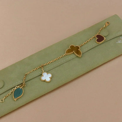 [Lumi Jewels]LUCKY SPRING 5 MOTIF GOLD BRACELET