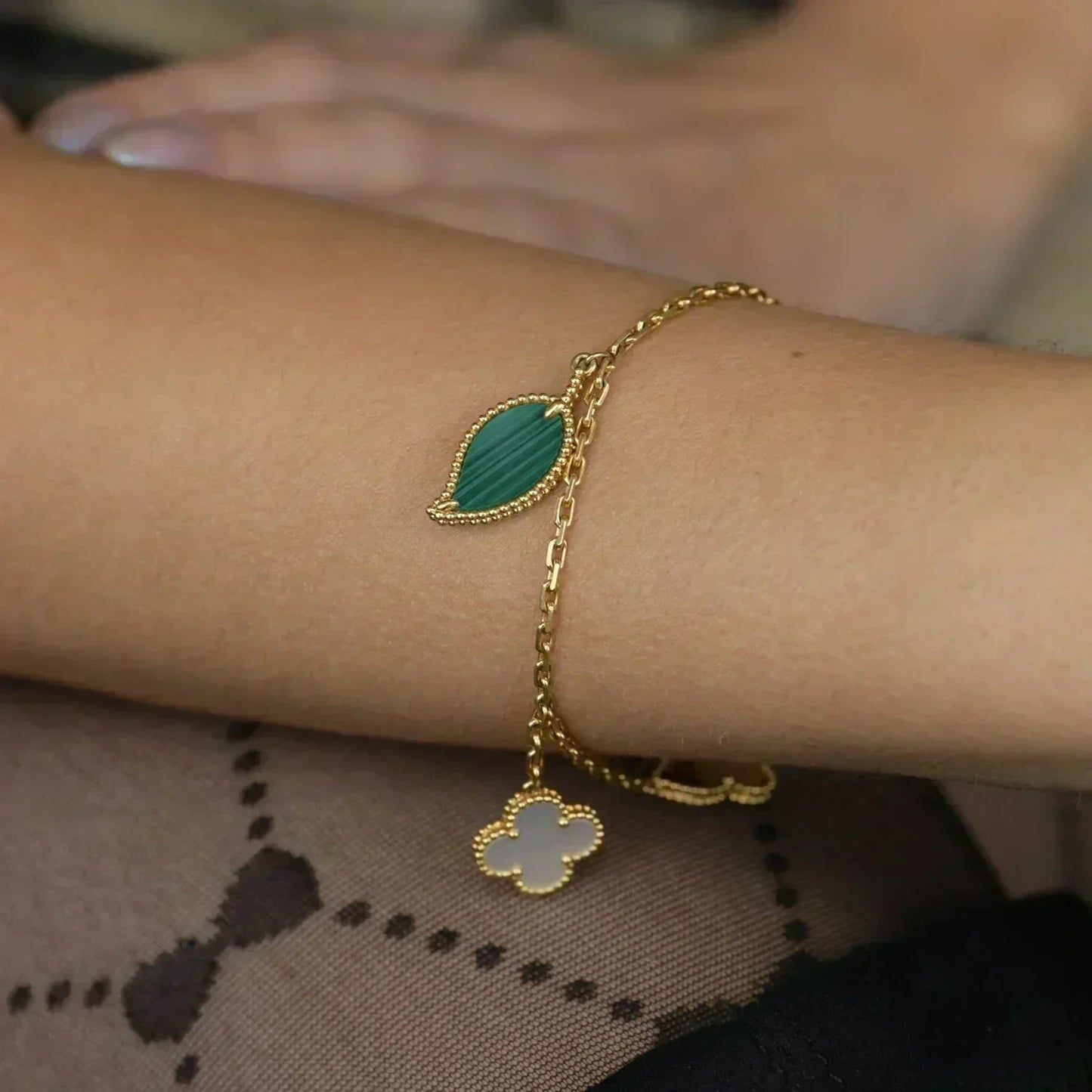 [Lumi Jewels]LUCKY SPRING 5 MOTIF GOLD BRACELET