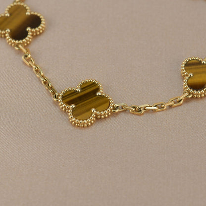 [Lumi Jewels]CLOVER  5 MOTIFS TIGER EYE BRACELET