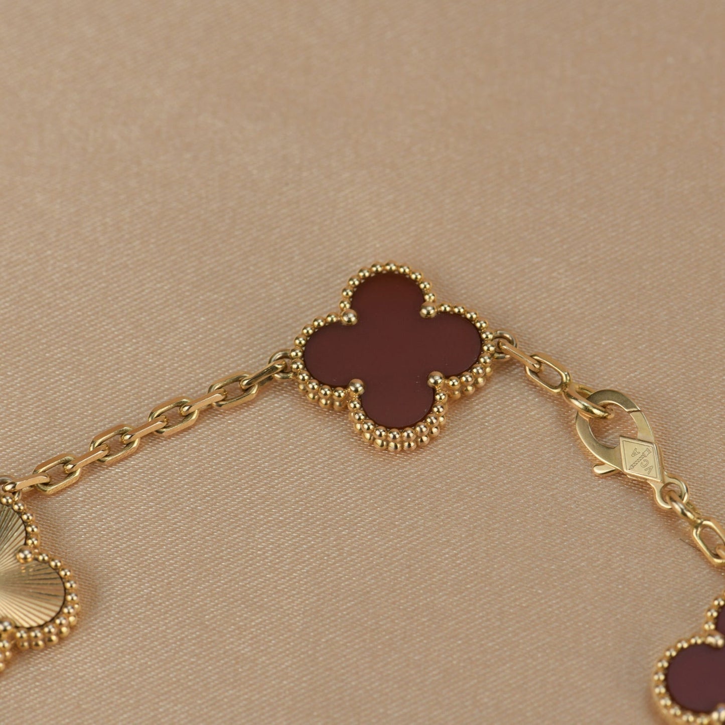[Lumi Jewels]CLOVER  5 MOTIFS CARNELIAN GOLD BRACELET