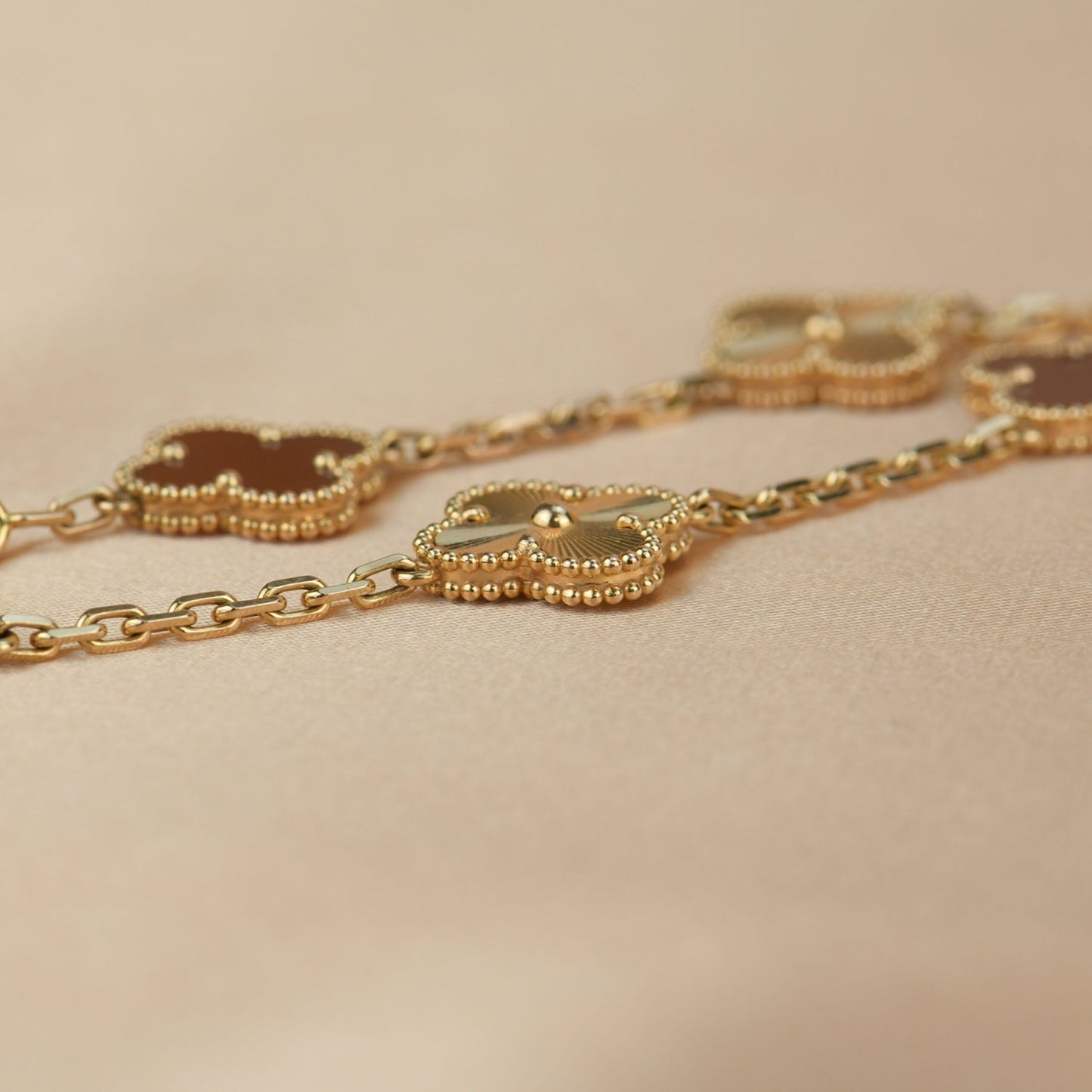 [Lumi Jewels]CLOVER  5 MOTIFS CARNELIAN GOLD BRACELET