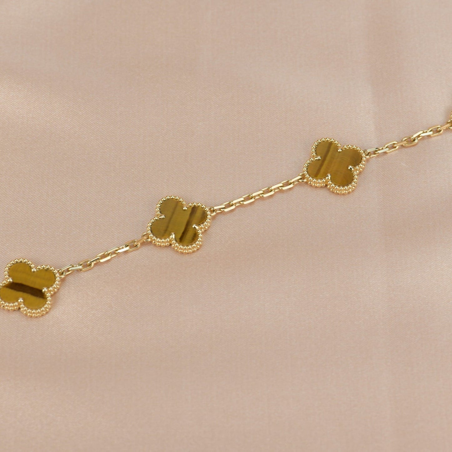 [Lumi Jewels]CLOVER  5 MOTIFS TIGER EYE BRACELET