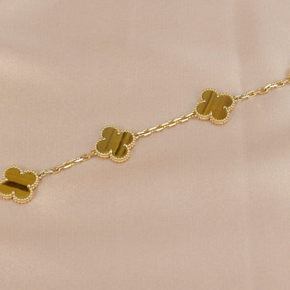[Lumi Jewels]CLOVER  5 MOTIFS TIGER EYE BRACELET