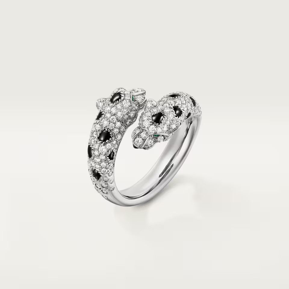 [Lumi Jewelery]PANTHERE DOUBLE HEADED FULL DIAMOND  RING