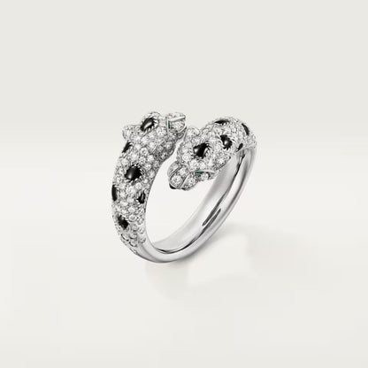 [Lumi Jewelery]PANTHERE DOUBLE HEADED FULL DIAMOND  RING