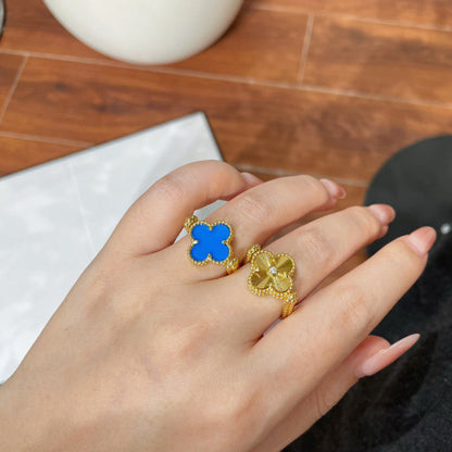 [Lumi Jewels]CLOVER RIVERSIBLE BLUE AGATE RING