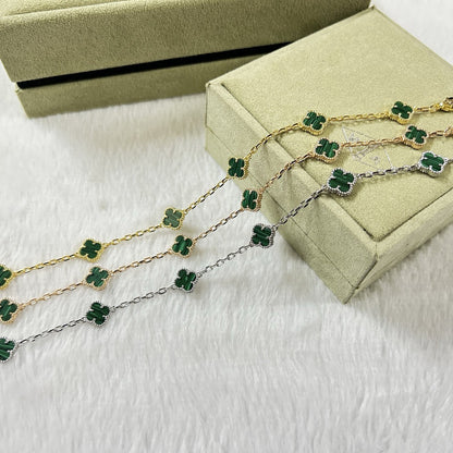 [Lumi Jewels]CLOVER 6 MOTIF MALACHITE BRACELET